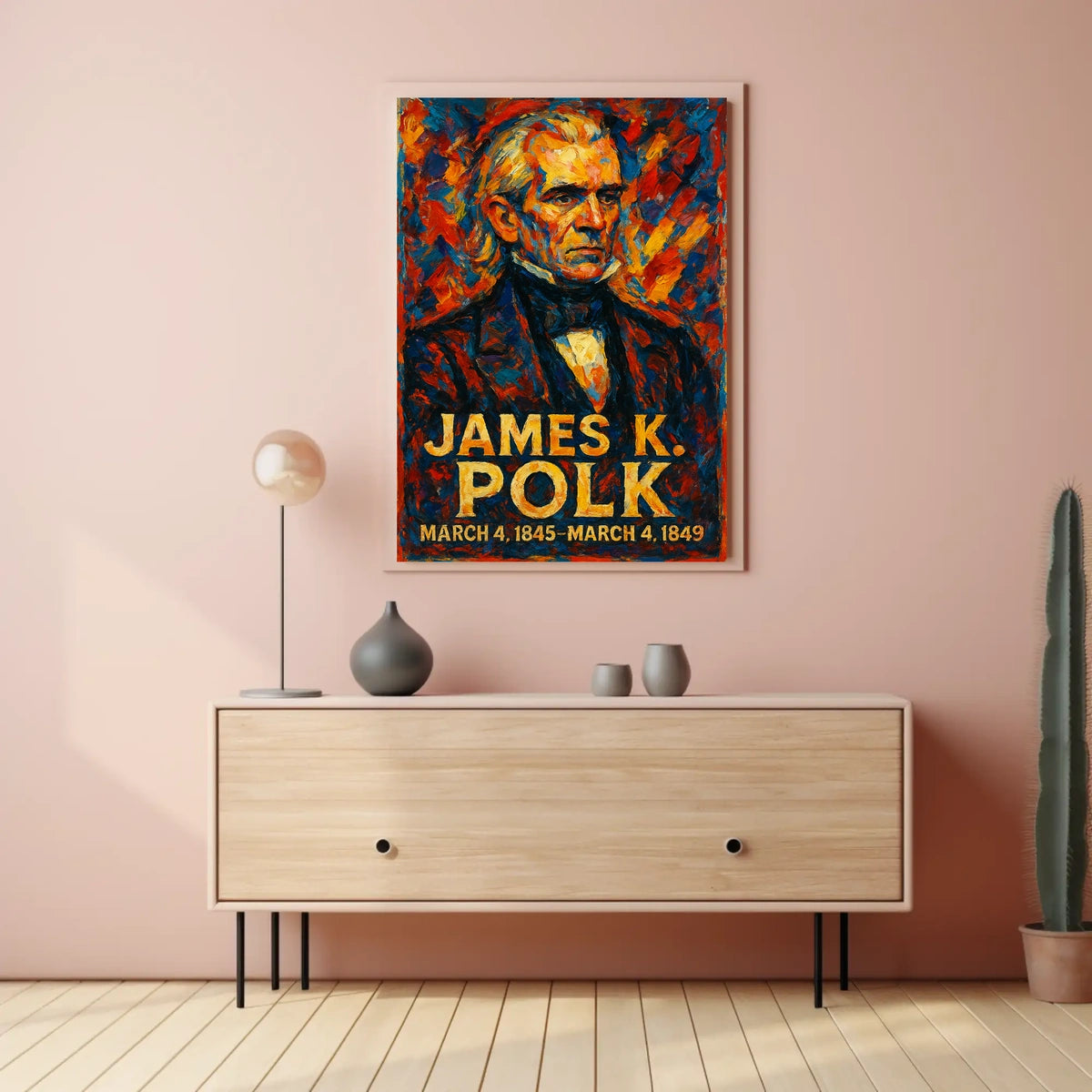 James K. Polk 11th President of the United States Glitch Hop Art Poster