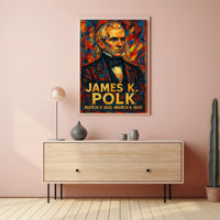 James K. Polk 11th President of the United States Glitch Hop Art Poster