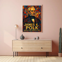James K. Polk 11th President of the United States Glitch Hop Art Poster