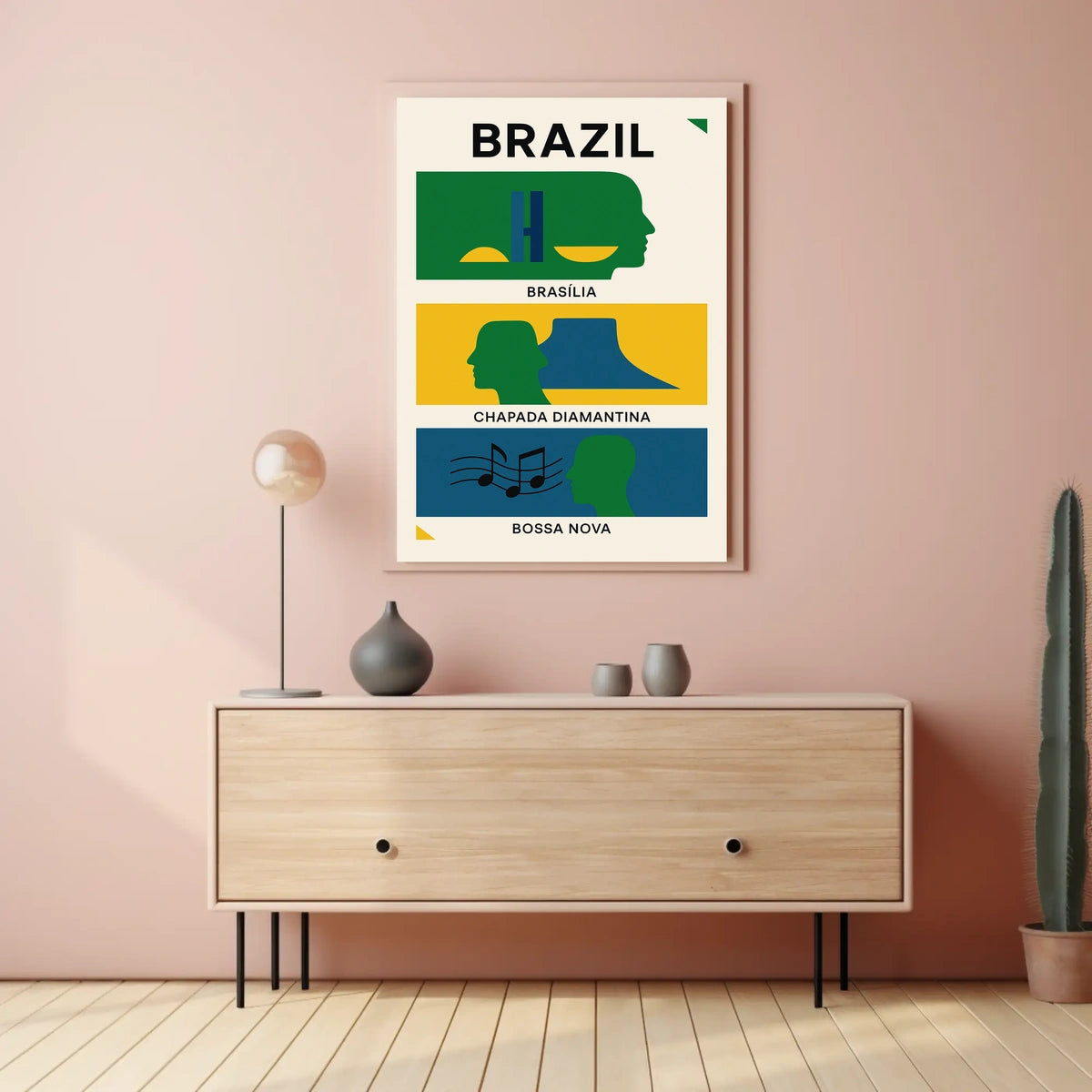 Brazilian Art Poster: Modern Abstract Cultural Tribute