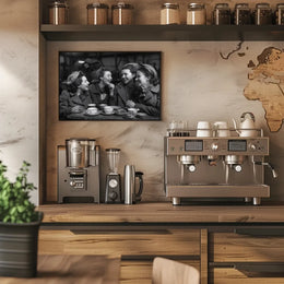 Vintage Café Gathering: Timeless Friendship Poster