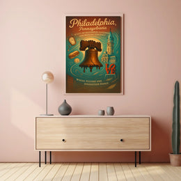 Philadelphia Poster: Historical Elegance Meets Modern Vibrancy