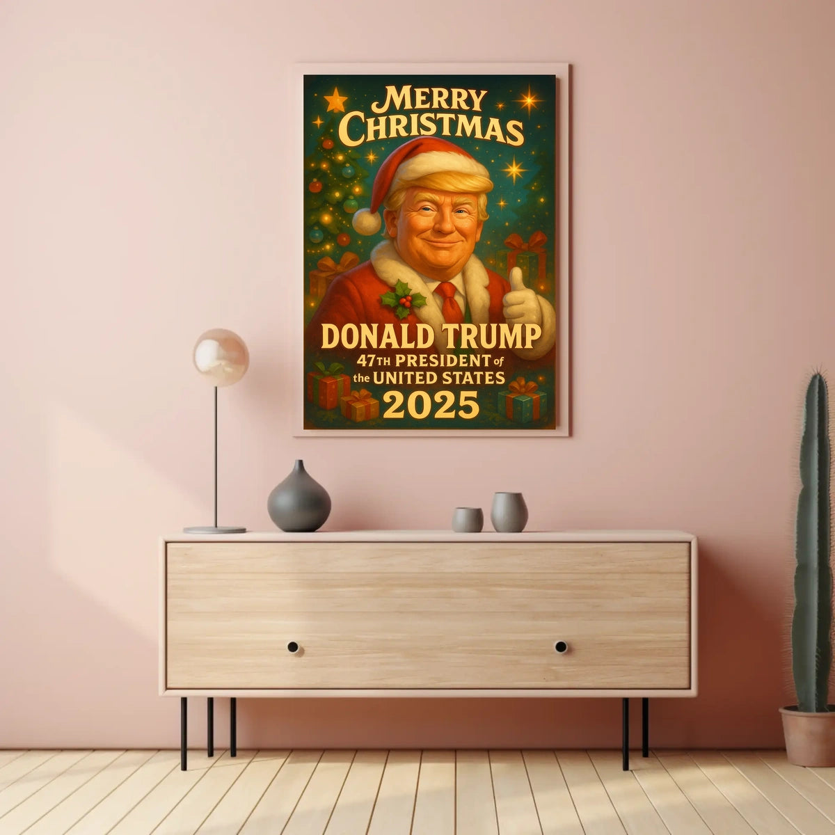 Merry Christmas Donald Trump Santa Suit Political Poster