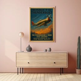Republic P-47 Thunderbolt The Powerhouse of Skies Poster