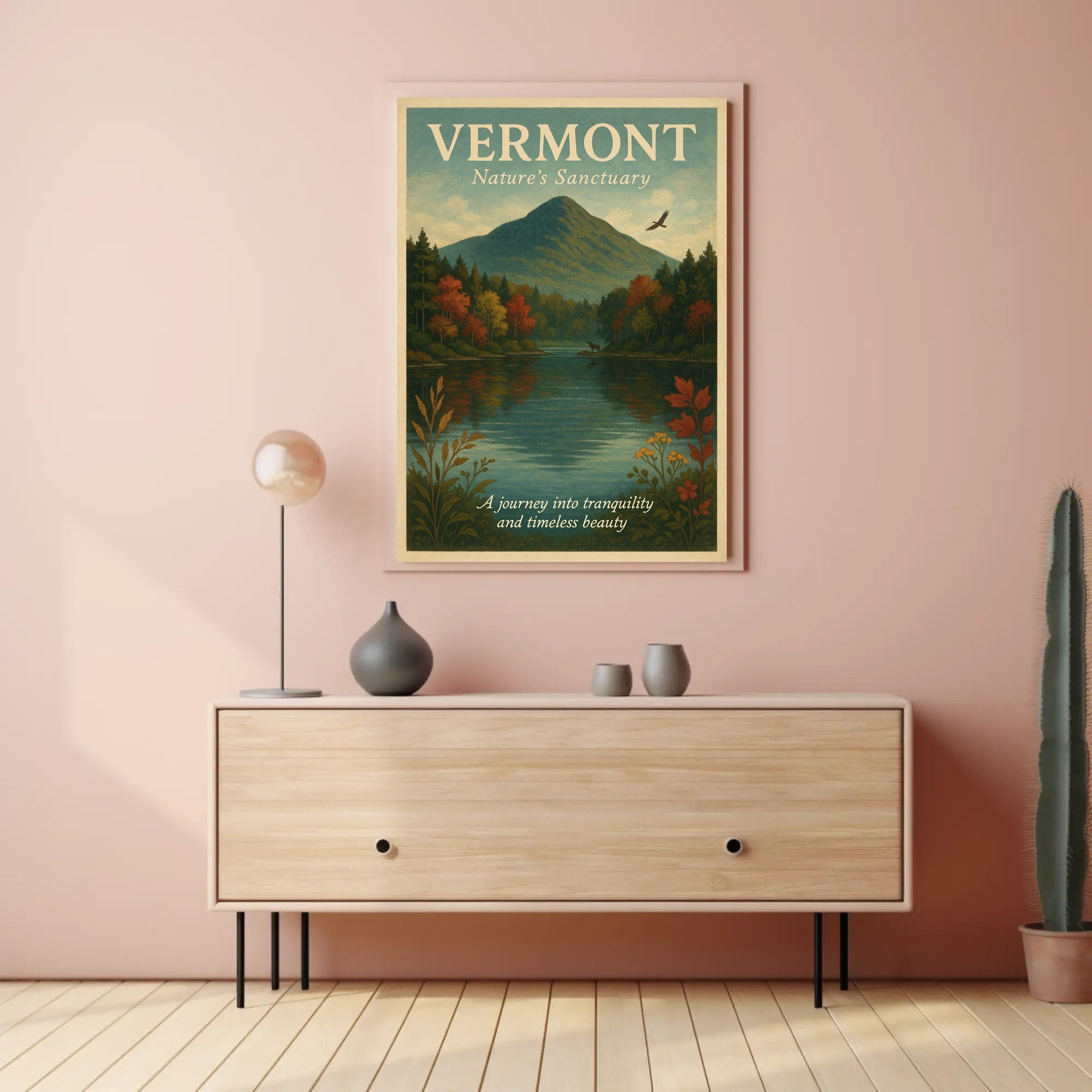 Vermont Nature Sanctuary Poster Vintage Wall Art
