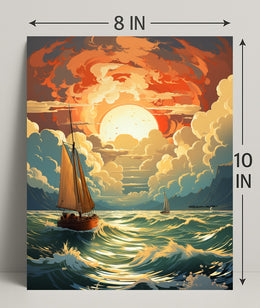 Sailing Into The Sunset Poster PosterGoat