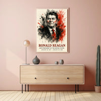 Ronald Reagan 40th President Retro 80s Poster