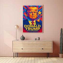 Trump 47th President Patriotic Portrait Poster