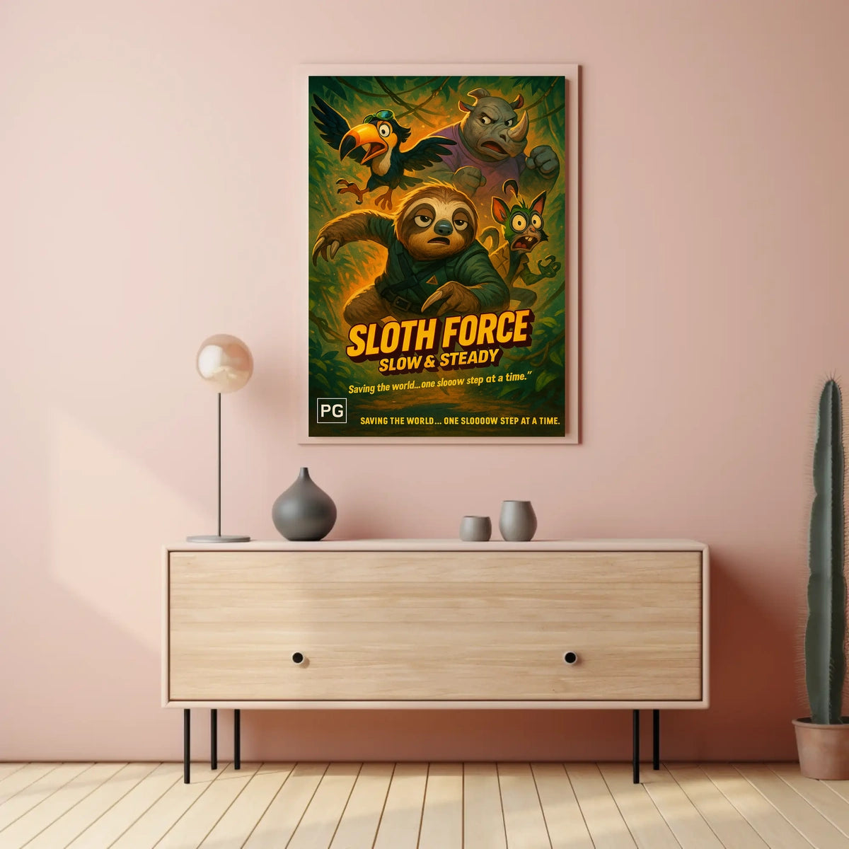 Sloth Force Slow Steady Poster