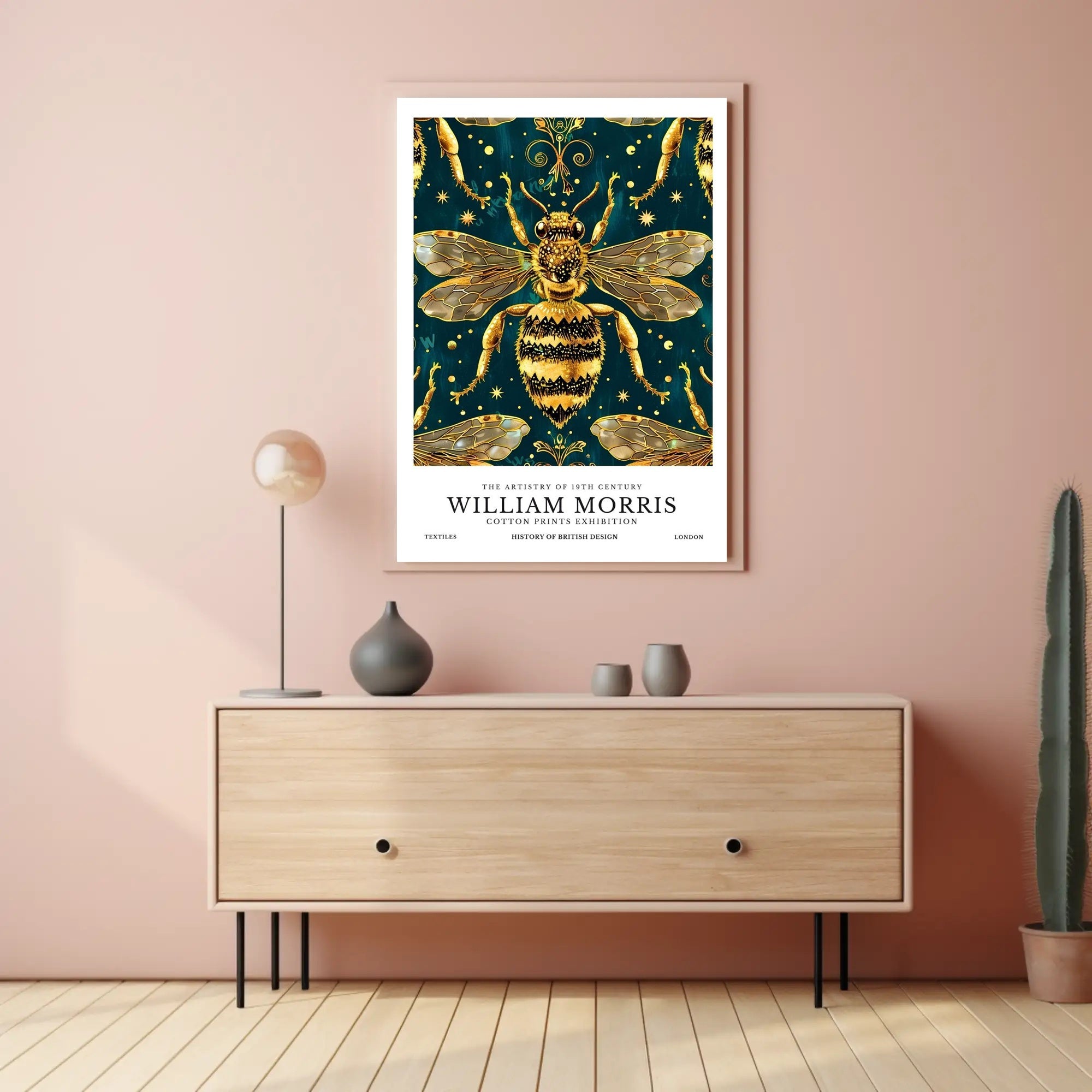 Victorian Era Bee Artistry Heritage William Morris Art Poster