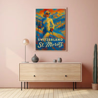 St. Moritz Skiing Adventure Poster