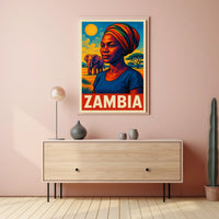 Zambia A Vibrant Portrait Poster