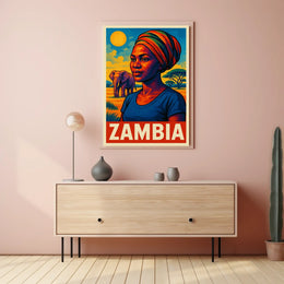 Zambia A Vibrant Portrait Poster