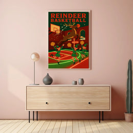 Reindeer Basketball Poster