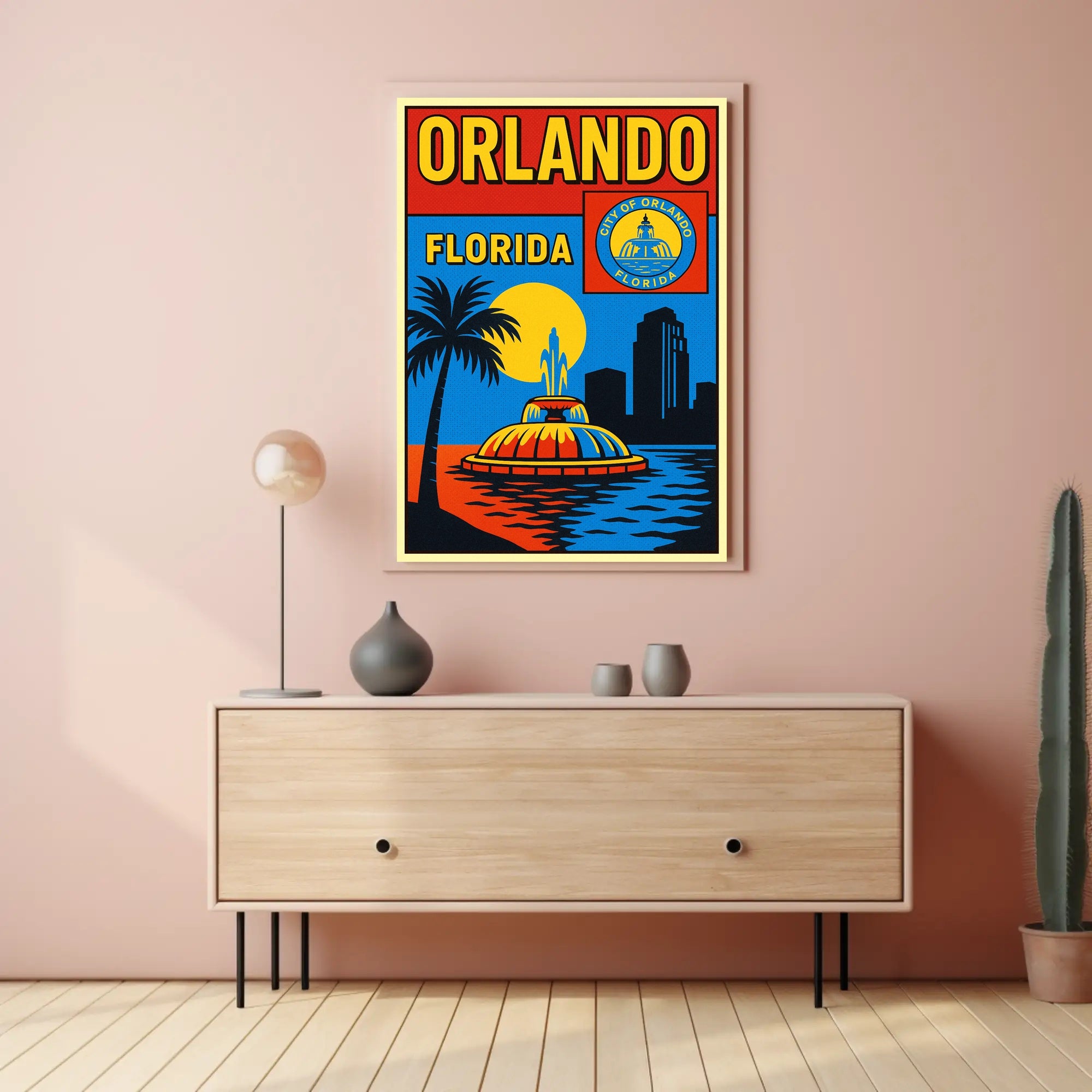 Orlando, Florida Vibrant Cityscape Poster PosterGoat