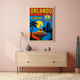 Orlando, Florida Vibrant Cityscape Poster PosterGoat