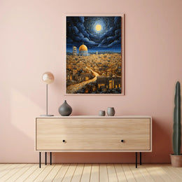Moonlit Cityscape Poster