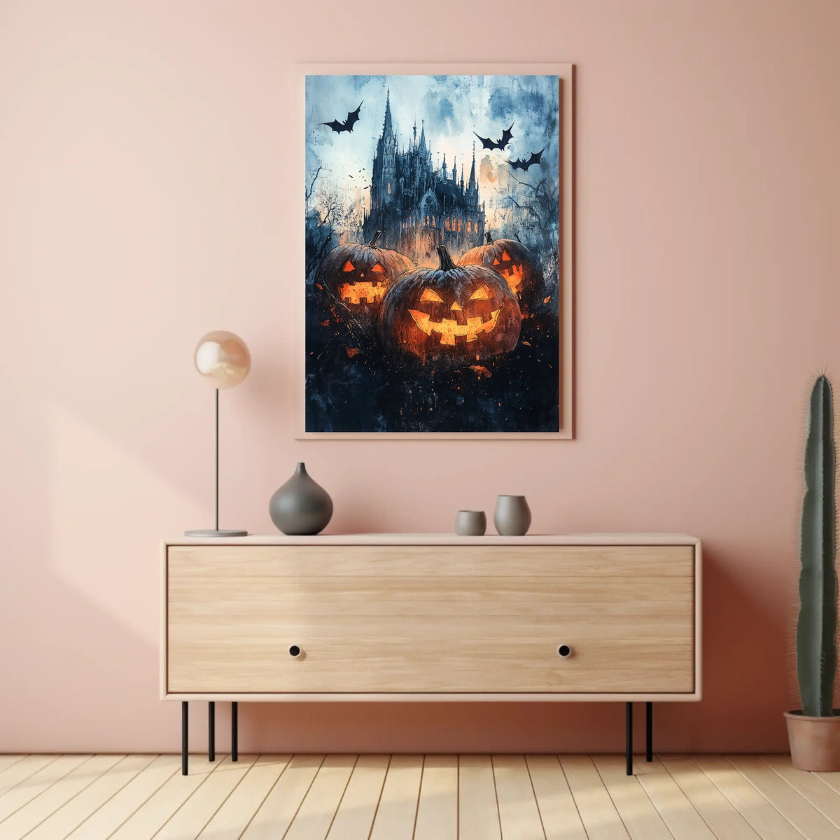 Gothic Ominous Castle Halloween-Themed Cultural Poster