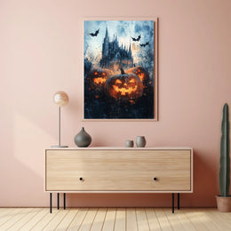 Gothic Ominous Castle Halloween-Themed Cultural Poster