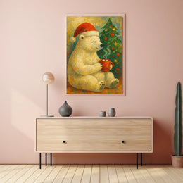 Cozy Christmas Bear Poster
