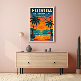 Florida Vintage Travel Poster Wall Art Print