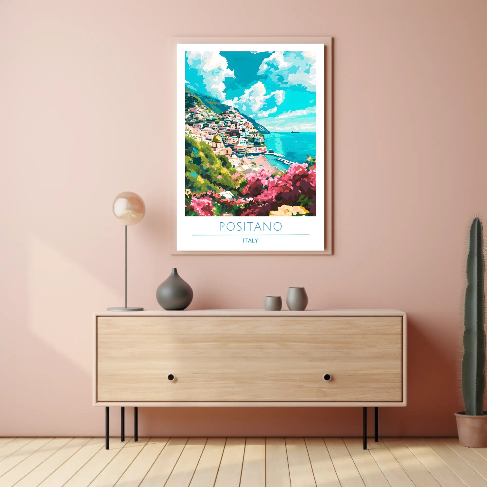 Scenic View of Positano Poster