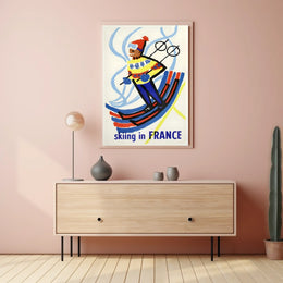 Skiing in France Poster