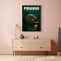 Piranha Horror Vintage Movie Art Animal Poster