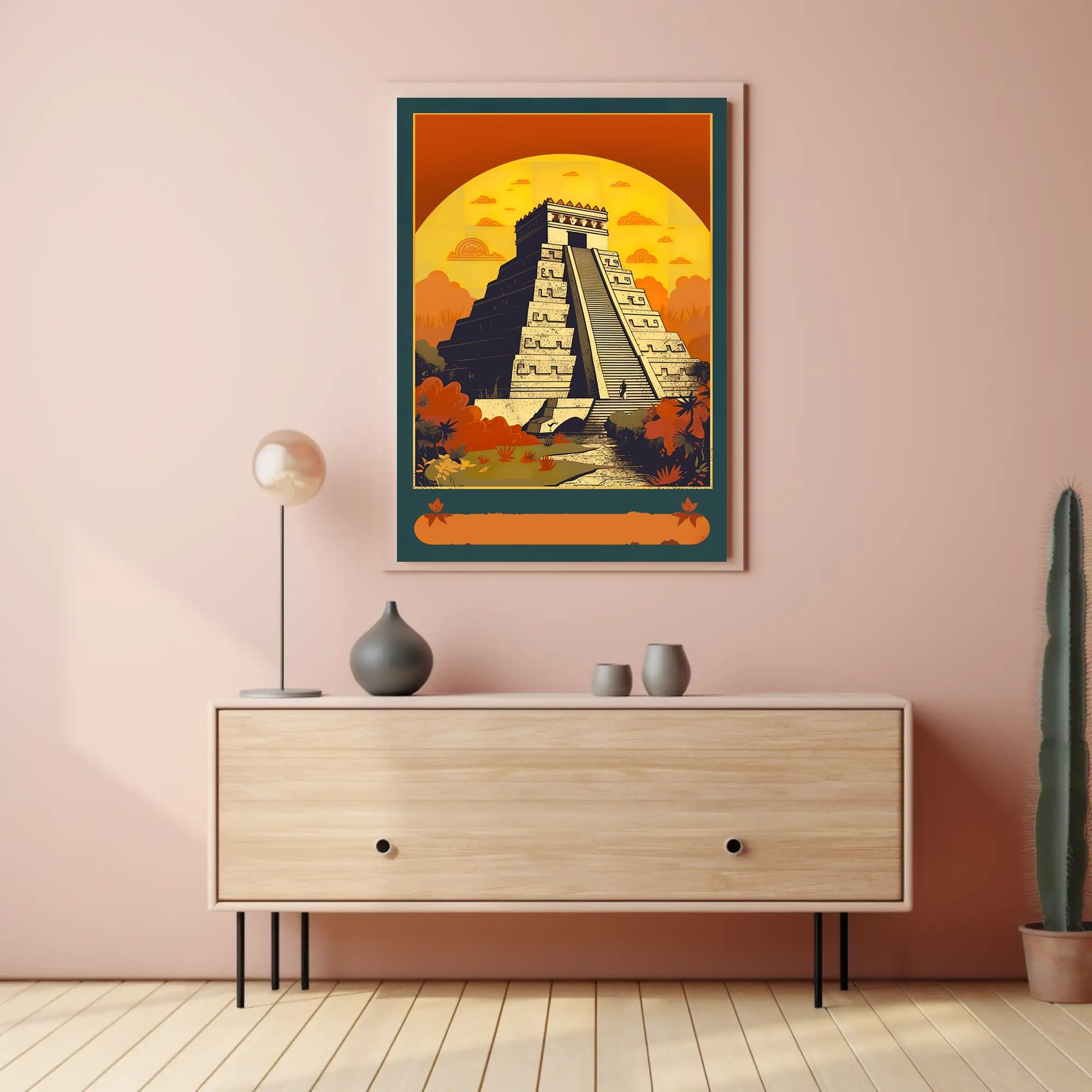 Ancient Pyramid at Sunset Poster