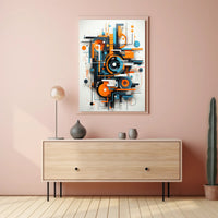 Geometric Energy Burst Modern Abstract Artistic Poster