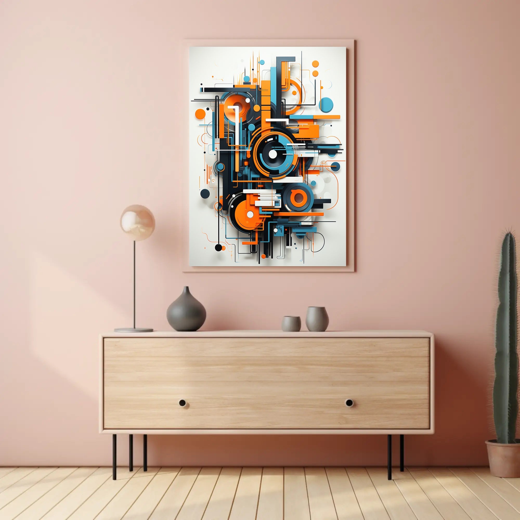 Geometric Energy Burst Modern Abstract Artistic Poster