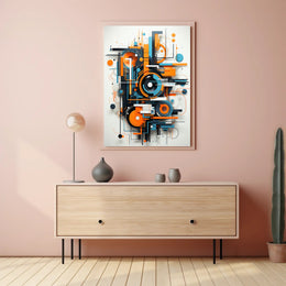 Geometric Energy Burst Modern Abstract Artistic Poster