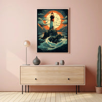 Lighthouse At Sea Poster PosterGoat