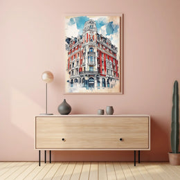 Latvia Art Nouveau District Riga Poster