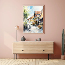 Sweden Gothenburg Haga District City Street Scene Poster