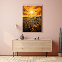 Golden Dome Cityscape in Jerusalem Cultural or Heritage Poster