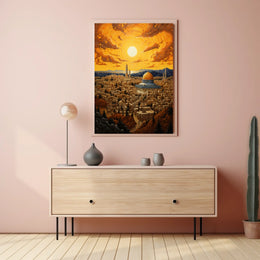 Golden Dome Cityscape in Jerusalem Cultural or Heritage Poster