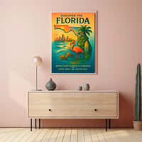 Florida Vacation Illustration Tropical Nature Poster