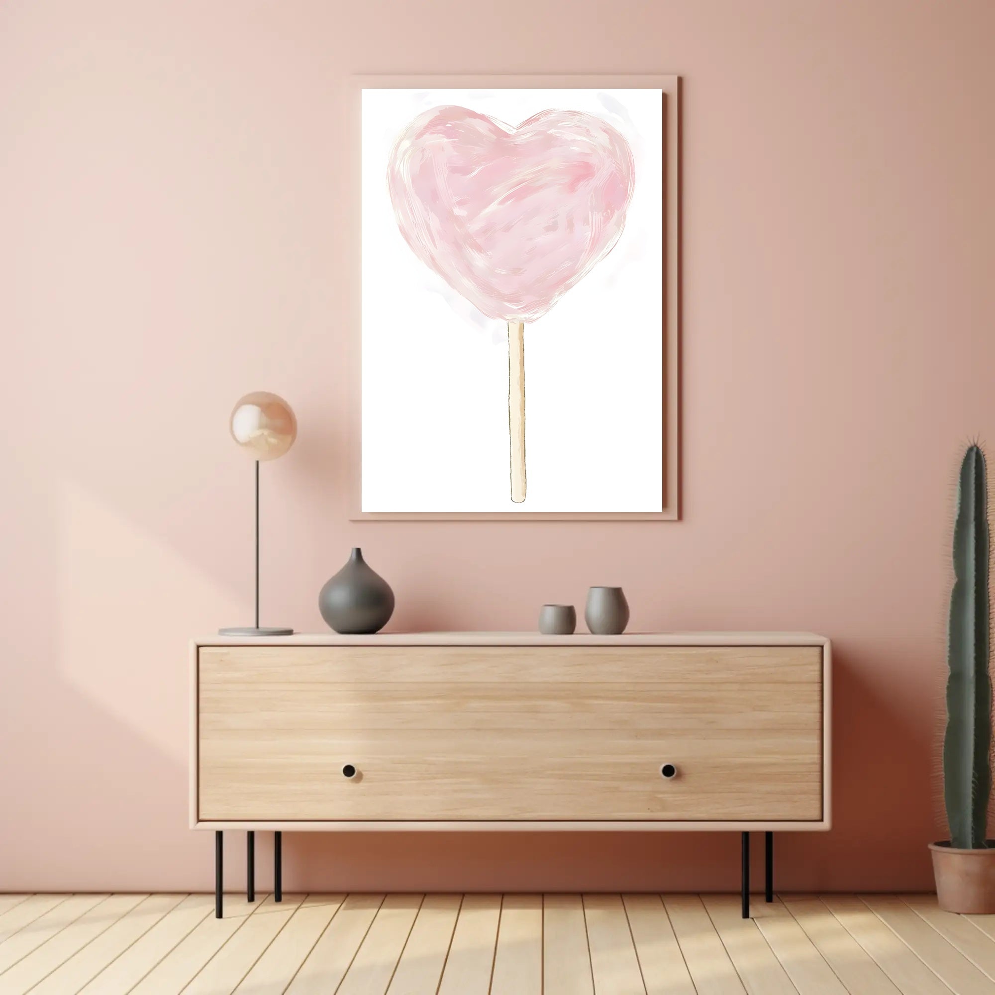 Heart Shaped Cotton Candy Poster Whimsical Pastel Print
