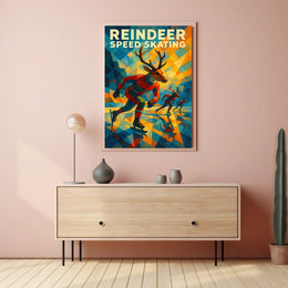 Reindeer Speed Skating Poster