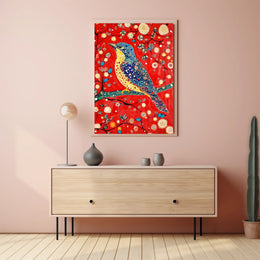 Vibrant Bird Poster Dotted Wonderland Art Print