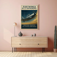 Fleetwings BT12 Sophomore Vintage Aviation Poster