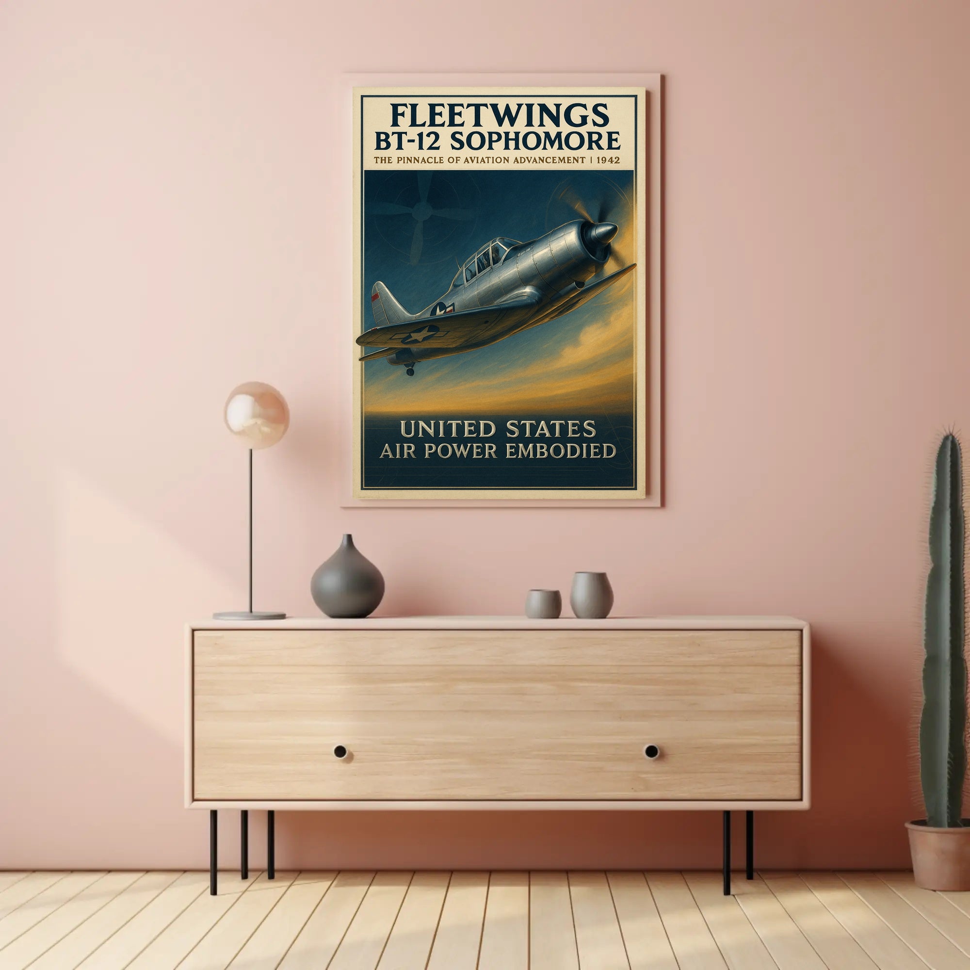 Fleetwings BT12 Sophomore Vintage Aviation Poster