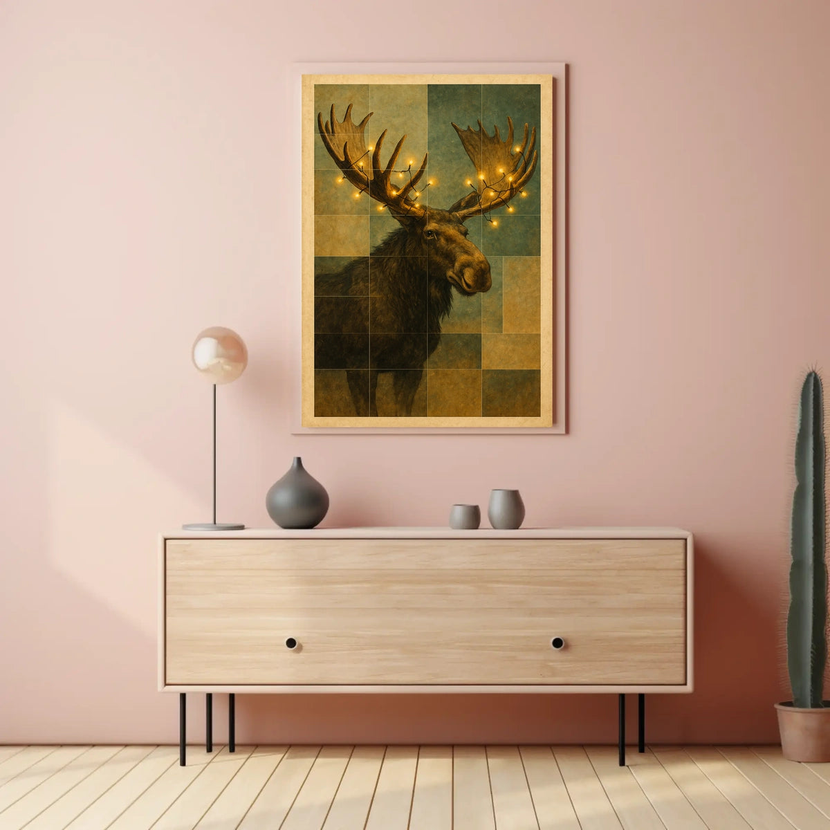 Illuminated Moose Poster