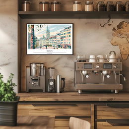 Bern Cityscape Illustration Poster PosterGoat