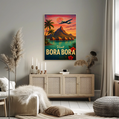 Visit Bora Bora Sunset Island Escape Travel Poster
