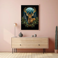Majestic Winter Stag Poster