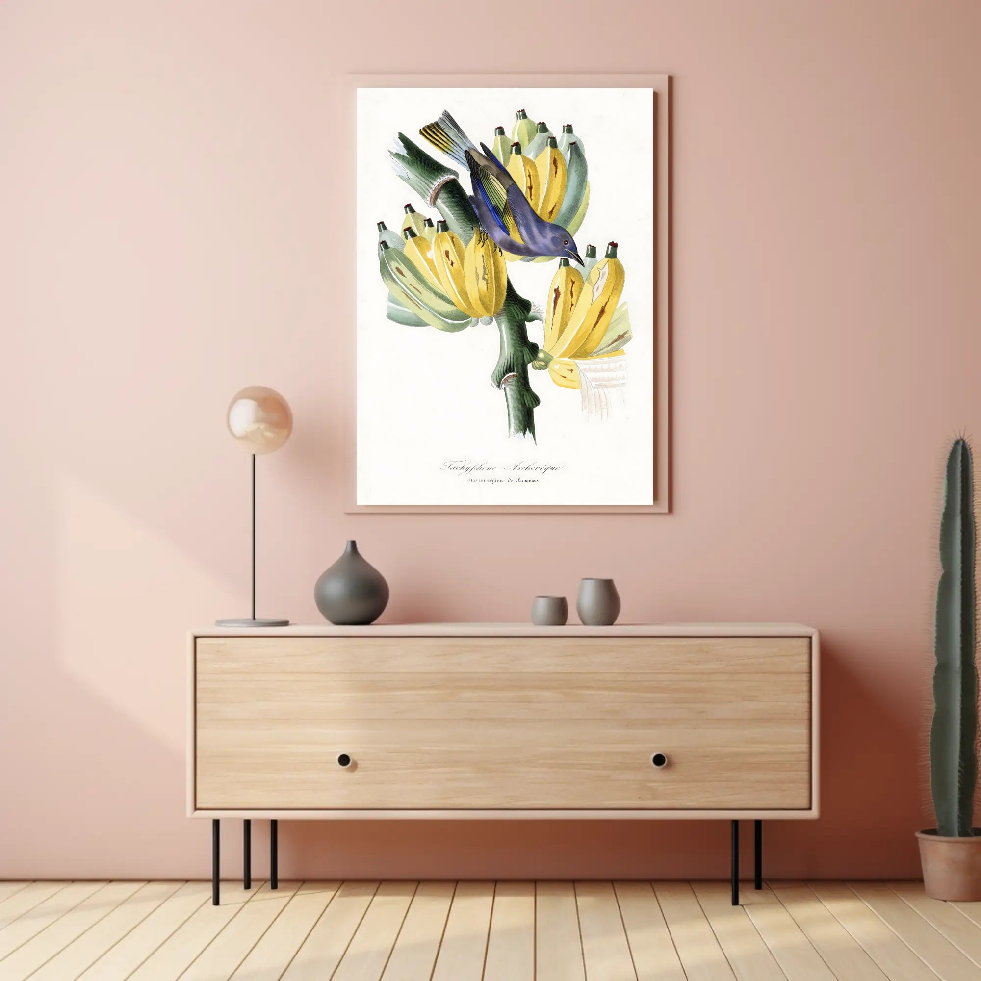 Exotic Bird on Banana Plant Poster