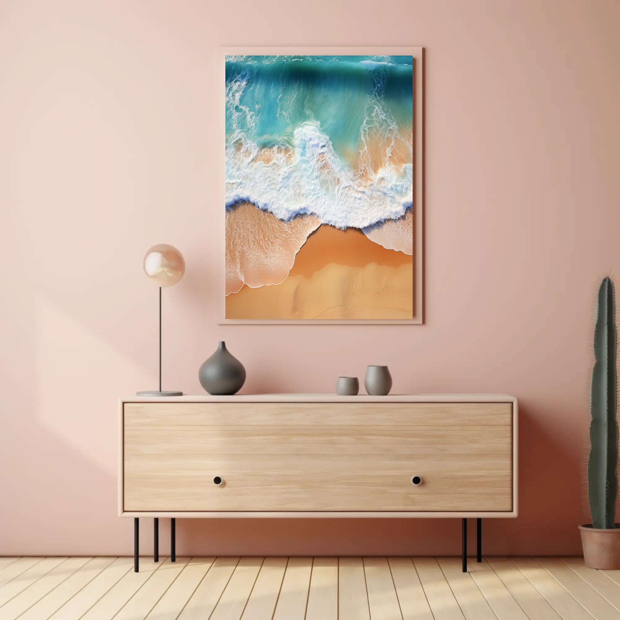 Ocean Waves And Sandy Shore Poster