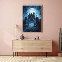 Haunted Manor Under The Moonlight Poster